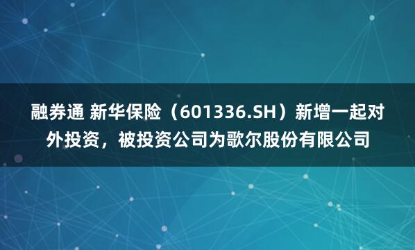 融券通 新华保险（601336.SH）新增一起对外投资，被投资公司为歌尔股份有限公司